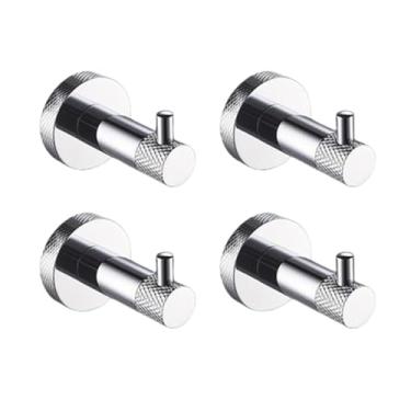 Imagem de Kit de acessórios para banheiro com suporte para toalhas, suporte de toalhas de aço inoxidável, kit de acessórios para banheiro com gancho para roupão (4 ganchos para roupão A)