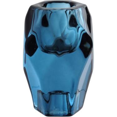 Imagem de CASTIÇAL PORTA VELA DECORATIVO HOME&CO VIDRO 8x5x5cm AZUL