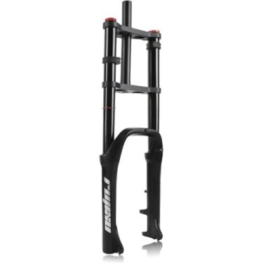 Imagem de L 4.0 Pneu Mountain Bike 20 Polegadas Viagem 120mm Garfo De Bicicleta De Ombro Duplo Spread 135mm Garfo De Bicicleta De Praia Garfo De Ar De Bicicleta De Neve 1-1/8 Tubo Reto, Black, 20 inch