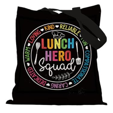 Imagem de APJYM Lancheira escolar heroína esquadrão, lancheira, presentes de agradecimento, sacolas de lona para mulheres, funcionários de cafeteria, presentes reutilizáveis, sacola de compras de supermercado