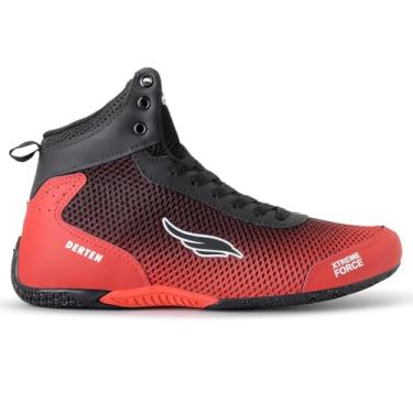 Imagem de Bota Masculina Derten Xtreme Force Academia Crossfit Treino Boxe MMA Leve Confortável (Preto/Vermelho, BR, Adulto, Numérico, 42)