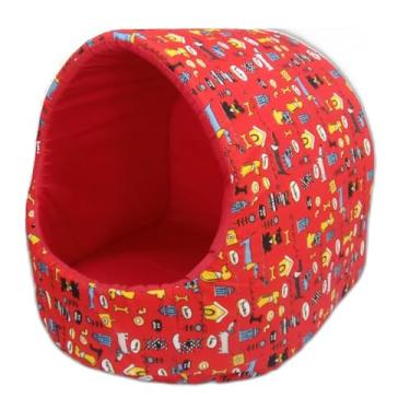 Imagem de Cama para Cachorro Aconchegante - Casinha Quente Tamanho M/G/G G - Iglu, Toca, Antifrio, Macia(Vermelho Toy,Extra Grande)