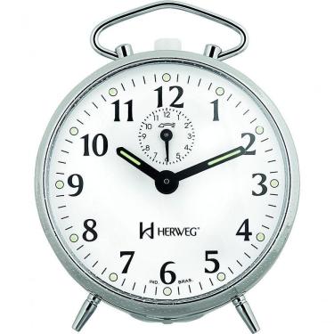 Imagem de Relógio Despertador Mecânico A Cordas Cromado Herweg 221207 Único