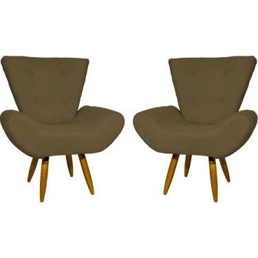 Imagem de Kit 2 Poltronas Decorativa Para Sala Recepção Manicure Consultório Escritório Emilia Suede