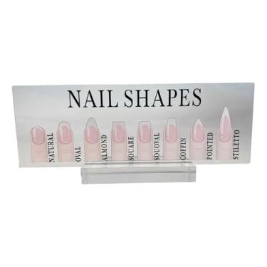 Imagem de FashionCha Placa de exibição de formatos de unhas, pontas de unhas postiças, amostra de ferramentas simples de manicure, acessórios fotográficos transparentes, Base Acrílica