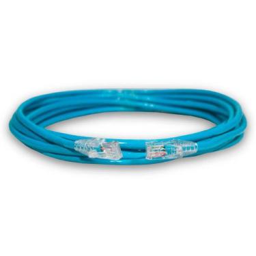 Imagem de Cabo De Rede Patch Cord 3 Metros CAT6 100% Cobre Azul Ethernet Lan Utp