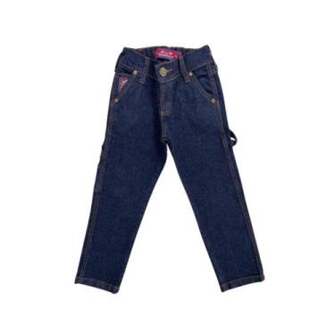 Imagem de Calça Country Carpinteira Jeans Infantil Os Boiadeiros Azul Escuro Ref
