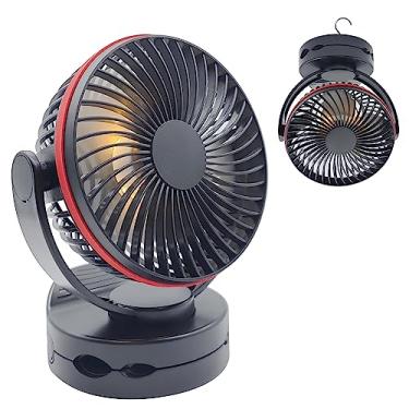 Imagem de Homdec Ventilador de resfriamento recarregável de 5,5 polegadas com 4 velocidades, ventilador de mesa de bateria de 5000 mAh, clipe giratório na mesa/ventilador de montagem na parede, para home office