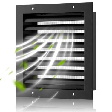 Imagem de Aberturas de parede de 20.3 cm L x 20.3 cm A, aberturas de porta de ventilação de empena de liga de alumínio Hon&Guan para portas exteriores Aberturas de sótão para casas [Abertura de ventilação: 16,5