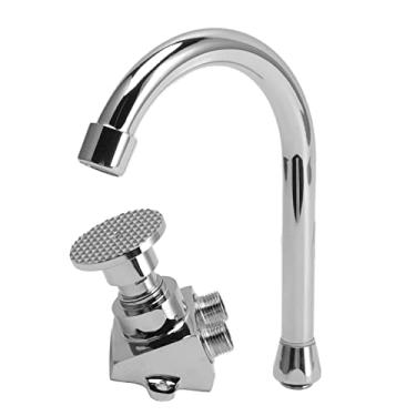 Imagem de Depisuta Torneira de pedal, torneira de piso de aço inoxidável com pedal, torneira de pia com válvula de pedal sem toque para banheiro, laboratório médico, cozinha e hospital