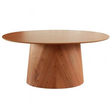 Imagem de Mesa Oval Design Moderno 90cm X 78cm Base em Madeira Maciça Amanda Mel