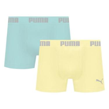 Imagem de Kit 2 Cuecas Puma Boxer Sem Costura Masculina, Verde, Amarelo, G