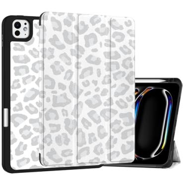 Imagem de Deokke Capa compatível com iPad Pro de 11 polegadas M4 de 5ª geração (2024) com suporte para lápis, capa traseira de TPU para hibernar/despertar automática com carregamento de lápis para iPad, fofo,