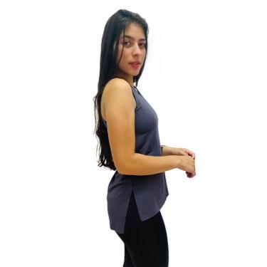 Imagem de Regata academia longa camiseta tapa bumbum blusa para treino TB moda f