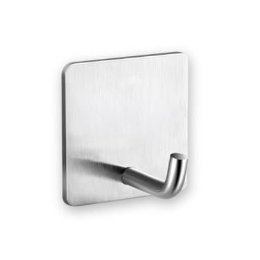 Imagem de Kit 4 Gancho Cromado Inox Adesivo 3m Parede Suporte Cabide Autocolante Pendurar Chave Roupa Utensílios Resistente Multiuso