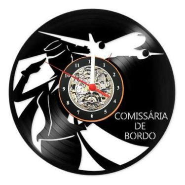 Imagem de Relógio De Parede Lp Comissária De Bordo Profissão Decoração - NoBrand