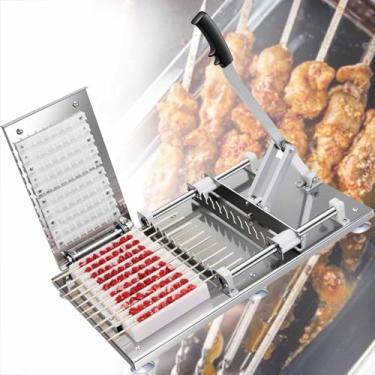 Imagem de Máquina Manual De Aço Inoxidável Do Kebab Da Carne De Carneiro,máquina De Bambu Do Espeto Da Corda Da Carne,máquina Da Carne Do Espeto Da Multi-fonction