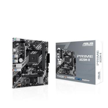 Imagem de ASUS Placa-mãe Prime A520M-R AMD Ryzen AM4 mATX com suporte M.2, Realtek 1Gb Ethernet, HDMI, SATA 6Gbps, suporte USB 5Gbps traseiro e frontal, preto