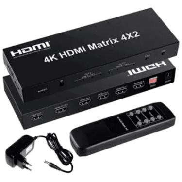 Imagem de Switch Matrix, HDMI 4x2, Switch Splitter, 4k, Com Controle