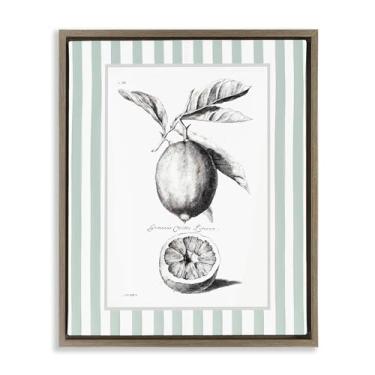 Imagem de Stupell Industries Arte de parede em tela flutuante marrom com borda listrada de limão vintage por Lettered and Fored, 53 x 43 cm