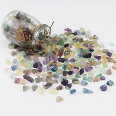 Imagem de 400 g Aquário Cascalho Fluorita Quartzo Natural Esmagado Vaso de Cristal Enchimento de Tanque de Peixes Pedras Decorativas Pedras Suculentas Granel Polido Formato Irregular
