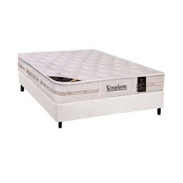 Imagem de Cama Box Casal: Colchão Molas Pocket Ensacadas Castor Kingdom Aloe Vera + Base CRC Cour...