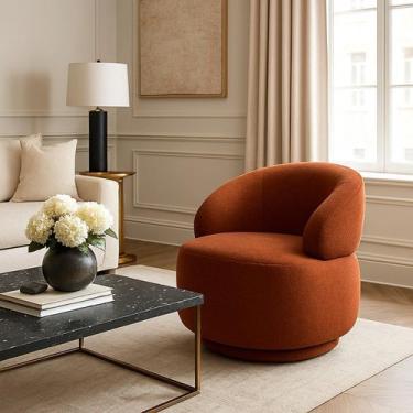 Imagem de Poltrona Mimo Confortável para Sala e Quarto Giratória Orgânico - HR E