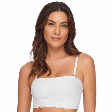 Imagem de Top Faixa Rendado Sem Bojo Valisere 24199 Cosmopop, Branco, G