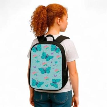 Imagem de Mochila Escolar Média Infantil 10 Litros Nylon Reforçada Desenho Versátil Passeio Borboletas-Masculino