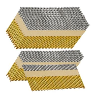 Imagem de SITLDY Pregos de enquadramento de 30 a 34 graus, haste lisa de 3 1/2 x 332.7 cm, 520 unidades, pregos de fita de papel galvanizado mergulhado a quente com cabeça D, para pregador de moldura de 30 a 34