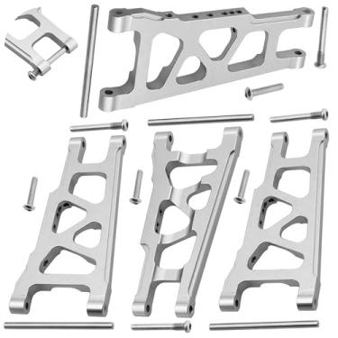 Imagem de Hobbypark Pacote com 4 braços de suspensão dianteiros e traseiros de alumínio para upgrades Traxxas 1/10 Slash 4x4 compatíveis com Stampede 4WD, Rustler 4X4 VXL - substitui a peça 3655