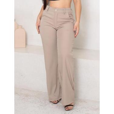Imagem de Calça Pantalona de Alfaiataria Feminina com Caimento Elegante  Disponí