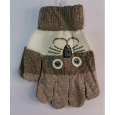 Imagem de Luva infantil Proteção Frio inverno gatinha Quente 3 a 8 anos - HHW, M