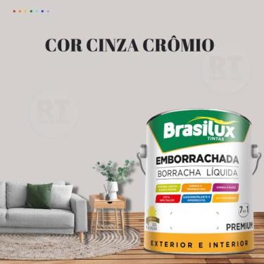 Imagem de Tinta Borracha Líquida Cinza 3.2l Premium Brasilux, CINZA CROMIO