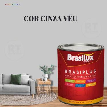 Imagem de Tinta Semi Brilho Cinza Azulado 800ml  Brasiplus Acrílica Lavável. - B