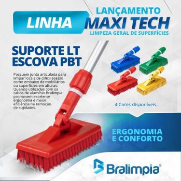 Imagem de SUPORTE LT ESCOVA MAXI TECH AZUL BRALIMPIA Limpa tudo, bralimpia