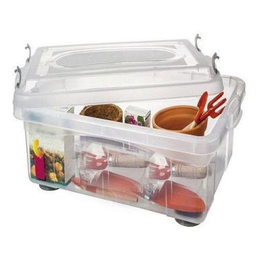 Imagem de Caixa Organizadora Plastico Medio 16 7 Litros Top Stock 963 Sanremo