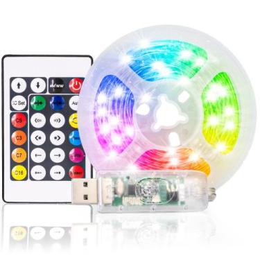 Imagem de Fita Led Colorida Rgb Com Controle 5 Metros Prova D'agua - Hxt