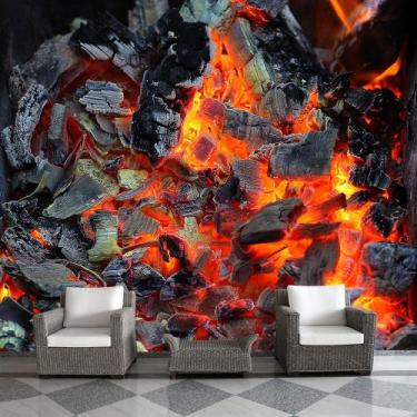 Imagem de Papel de Parede Carvão Churrasco Brasa Sala Painel - 194pcp - Allodi