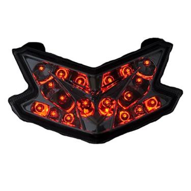 Imagem de Topzone Lightings Lanterna traseira de LED para motocicleta, luz traseira de freio com indicadores de luz de seta integrados para Kawasaki 13-15 ZX-6R 636 Z800 Z125