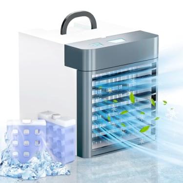 Imagem de Ar condicionado portátil, mini refrigerador de ar de água anti-vazamento com 3 velocidades, ar condicionado de gelo pessoal para quarto, mesa, escritório, casa, tenda (JL02)