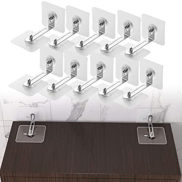 Imagem de Âncoras de parede para móveis sem broca - Correias autoadesivas de trava de armário para estantes, cômodas, suporte de TV, suprimentos de conserto doméstico, 10 peças