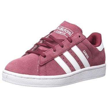Imagem de adidas Originals Campus 2 C Tênis de basquete (criança pequena), Vinho universitário/branco/branco, 28 BR