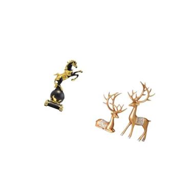 Imagem de IEUDNS Estátuas de Rena de Estilo Europeu, Estatueta de Cavalo, Coleção de Estátuas Modernas, Escultura Animal para Mesa de Centro de Quarto E Sala de Estar