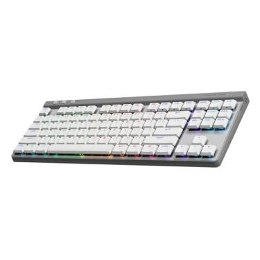 Imagem de Teclado Mecânico Gamer Sem Fio Logitech G515 com Design TKL,Tecnologia LIGHTSPEED, RGB LIGHTSYNC, Conexão USB ou Bluetooth, Switch GL Brown Tactile e Bateria Recarregável - Branco