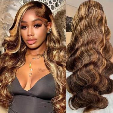 Imagem de Peruca frontal de renda Hiyoker Ombre Human Hair Body Wave 22"