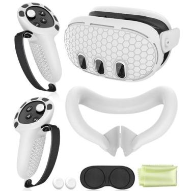 Imagem de Conjunto de capa protetora para Oculus/Meta Quest 3 VR (branco) - YRXV