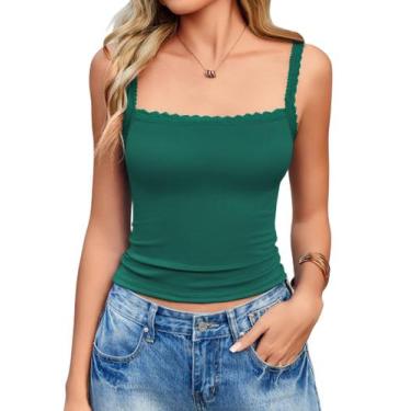 Imagem de Camiseta regata feminina Avidlove 2025 de renda com alça espaguete ver