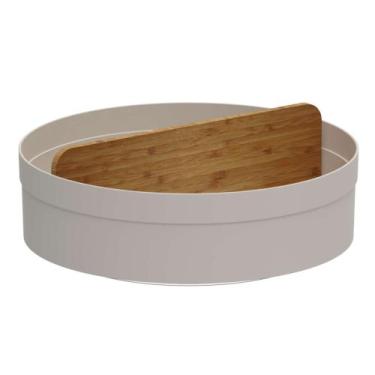 Imagem de Organizador Giratório com Divisória Lume Bege 25,5cm - Ou