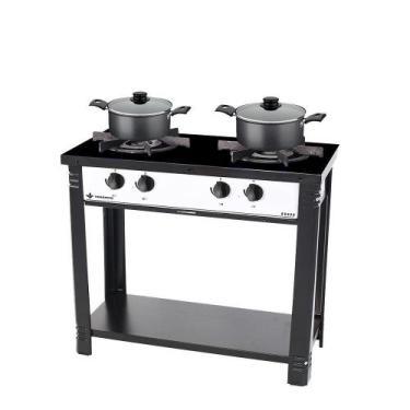 Imagem de Fogão Industrial 2 Bocas Bravo Branco Venâncio + 2 Caçarolas Tramontin